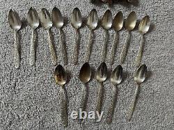 64 Pcs. Set Narcissus Pattern National Silver Co. Silver Plate Flatware W Case