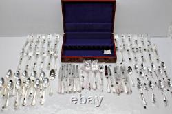 64pc Lorena Garcia 18/10 Silverplate Flatware Set withBox -Srvc for 12- FLEURETTE