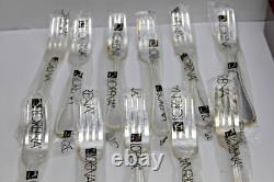 64pc Lorena Garcia 18/10 Silverplate Flatware Set withBox -Srvc for 12- FLEURETTE