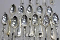 64pc Lorena Garcia 18/10 Silverplate Flatware Set withBox -Srvc for 12- FLEURETTE