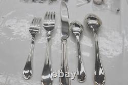64pc Lorena Garcia 18/10 Silverplate Flatware Set withBox -Srvc for 12- FLEURETTE