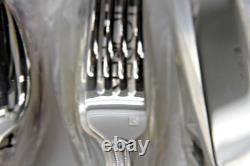 64pc Lorena Garcia 18/10 Silverplate Flatware Set withBox -Srvc for 12- FLEURETTE