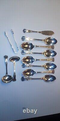 67pc. Antique Edwardian Silver Plate Silverware Set with Box, Certificate & More