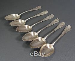 6 Art Nouveau Secession German Wmf Silver Plated Dinner Spoon Setivy Leaf Berry