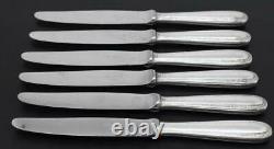 6 Christofle French Silverplate Handle PERLES 7 3/4 Dessert Knife No Monogram