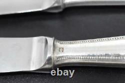 6 Christofle French Silverplate Handle PERLES 7 3/4 Dessert Knife No Monogram