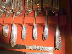 70 Pc Oneida Community Tudor Silver Plate Queen Bess II Flatware Set silverware