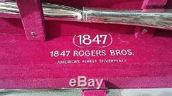 72pc Set 1847 Rogers Bros. Daffodil Silver withChest, 12 Srvg Pcs, nice used Cond