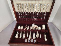 75 Pc. Oneida Community WHITE ORCHID Silverplate Flatware Ca 1953