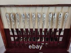 75 Pc. Oneida Community WHITE ORCHID Silverplate Flatware Ca 1953