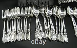 75 piece Silverplate flatware set by Oneida White Orchid pattern service 12