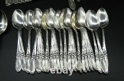 75 piece Silverplate flatware set by Oneida White Orchid pattern service 12