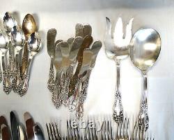 76 Pc REED BARTON TIGER LILY FESTIVITY 12 Place Setting Silver Plate Dinner Set