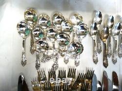 76 Pc REED BARTON TIGER LILY FESTIVITY 12 Place Setting Silver Plate Dinner Set