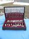 78 piece vintage 1847 Rogers Bros FIRST LOVE Set withRare Oval Dessert/Soup Spoons