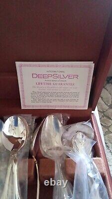79 Piece Set Naken's International Deepsilver Inlaid With Solid Silver Plus Box