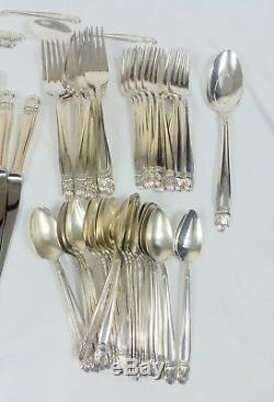 79 piece silverplate flatware set by Holmes Edwards Danish Princess service 12