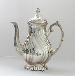7 Pc. Vintage WMF German Judendstil Silver Plate over Porcelain Coffee & Tea Set