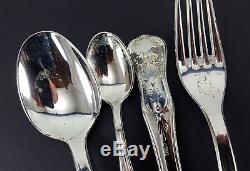 800 ARG Italy KINGS Service for 11, 46 Pieces Silverplate Flatware Set
