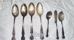 80 Pc. Old Company Silver Plate Rose Flatware 10 Full Place Settings Plus Extras