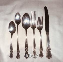80 Pc. Old Company Silver Plate Rose Flatware 10 Full Place Settings Plus Extras