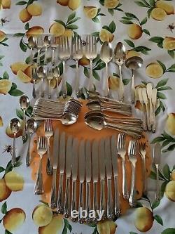80 Pc Rogers Daffodil Flatware Set Silverplate Fork Spoon Knife Child Sets Soup
