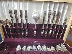 80 Piece Oneida GRENOBLE flat Ware Set. Complete For 8, Silver Plate 1938