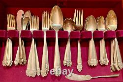 81 Pc. Oneida Community Plate KING CEDRIC Large Silverplate Set Service withChest
