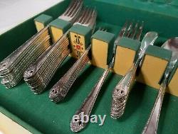 82 Pc. Lovely Lady Holmes & Edwards Silverplate Flatware Set With Case