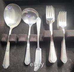 87 Pc Set 1933 Rogers IS Silver Plated Flatware With Case Beautiful Condition
