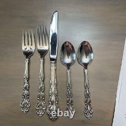 8 Place Sets-5 Pieces Each Set Oneida Community Silver Plated Modern Baroque Ros