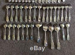 8 Place setting Towle London Shell Silver-plate 46 piece Flatware set with Box