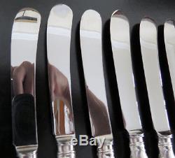 8 SHEFFIELD MOTHER OF PEARL SILVER BREAD BUTTER or CHEESE KNIFE SET SERVICE 7