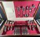 90 pc set Oneida Lilac Time Silverplate Flatware withcase