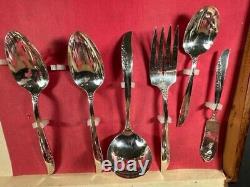 90 pc set Oneida Lilac Time Silverplate Flatware withcase