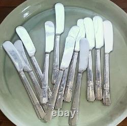 91 Pc Oneida Prestige GRENOBLE Silverplate SERVICE FOR 12 Flatware Set Wood Case