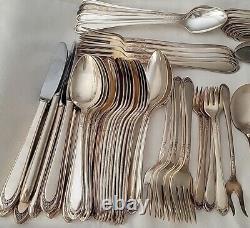 94 Pcs 1847 Rogers Bros Silverplate Flatware Lovelace 1936 Some Rare Pieces
