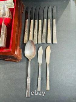 98 Pc MORNING STAR Oneida Community Plate Silverplate Flatware Set Grille withbox