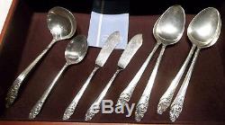 98 Pc. Oneida Community EVENING STAR Silverplate Flatware Set in Chest Svc. For 12