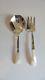 ANTIQUE SILVER PLATE SALAD SET FORK & SPOON with MOTHER-OF-PEARL HANDLES