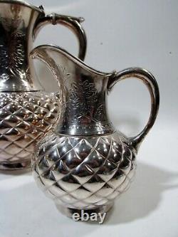 Aesthetic Meridian Victorian Silverplate 5 Pc Tea Set Quilted & Chrysanthemums
