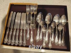 American Beauty Rose by Holmes & Edwards XIV Inlaid SILVERPLATE Flatware Set