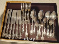 American Beauty Rose by Holmes & Edwards XIV Inlaid SILVERPLATE Flatware Set