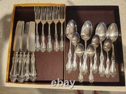 American Beauty Rose by Holmes & Edwards XIV Inlaid SILVERPLATE Flatware Set
