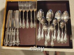 American Beauty Rose by Holmes & Edwards XIV Inlaid SILVERPLATE Flatware Set