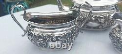 An Antique Embossed Silver Plated Tea Set By Richard Richardson. Sheffield. 1800. S