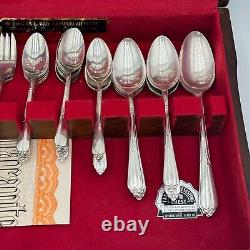 Antique 1800s Rigers Certified Original Silverplate 50pc Silverware Set with Case