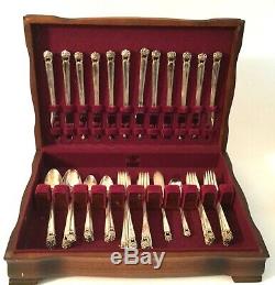 Antique 1847 Rogers Bros Eternally Yours Silverware Estate Set Of 62 Pieces