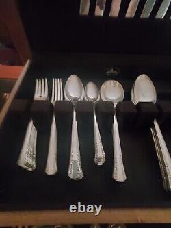 Antique 1881 Rogers by Oneida Silverplate Flatware Set 76 Pieces With Fancy Case