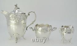 Antique 19th Rare Original Set Tea/Coffee Service Silver Plate Art Nouveau